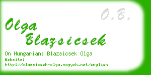 olga blazsicsek business card